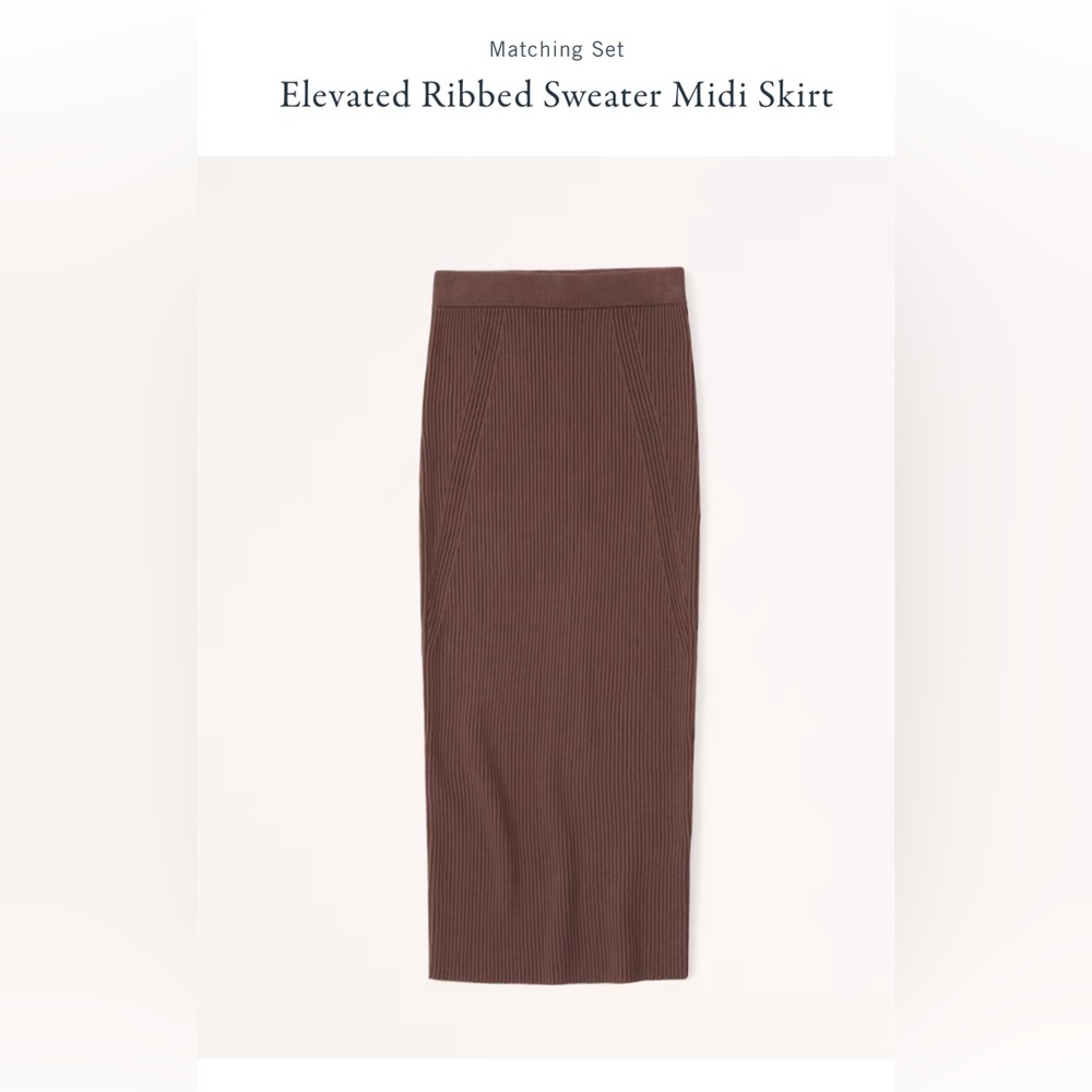 Abercrombie and Fitch Elevated Ribbed Sweater Midi Skirt